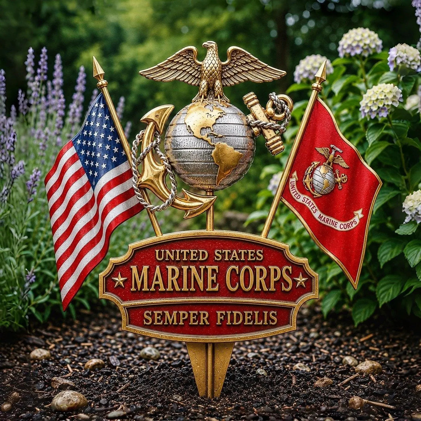 🏆Last Day Promo: 70% OFF 🎖️- US Marine Corps Semper Fidelis Tribute Garden Stake